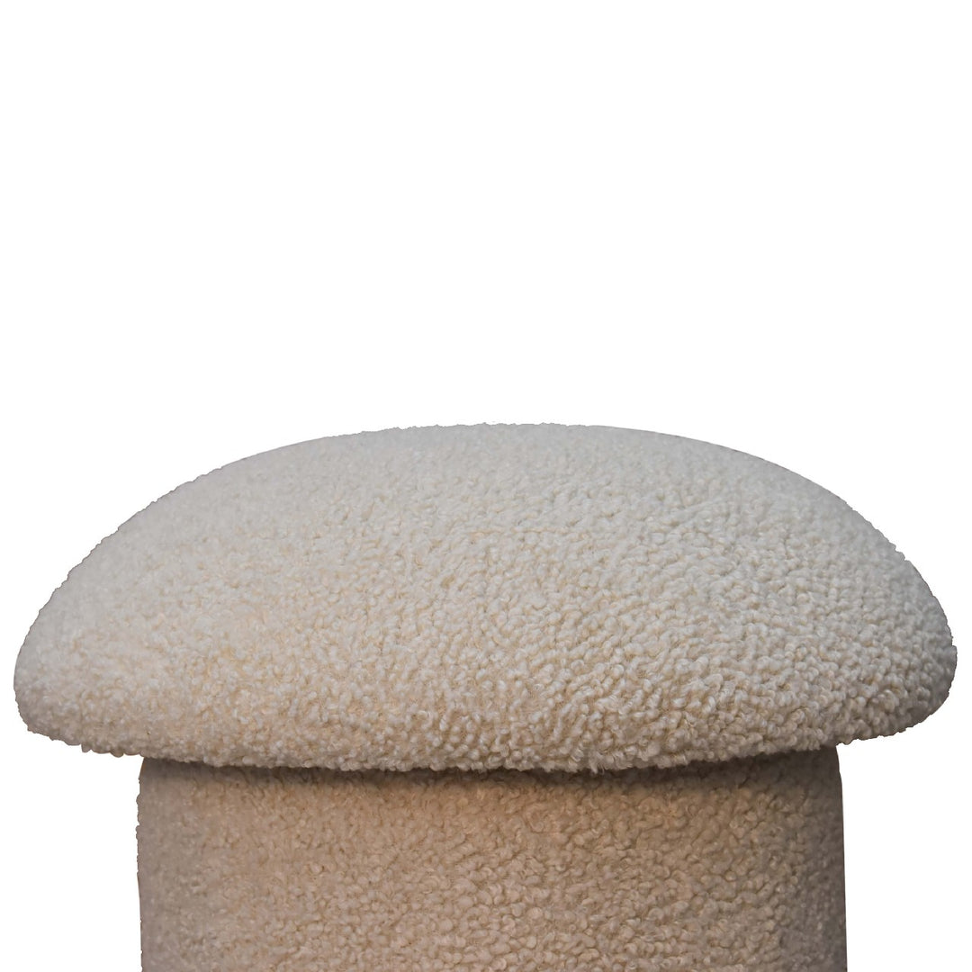 Cream Boucle Mushroom Footstool Photo 4