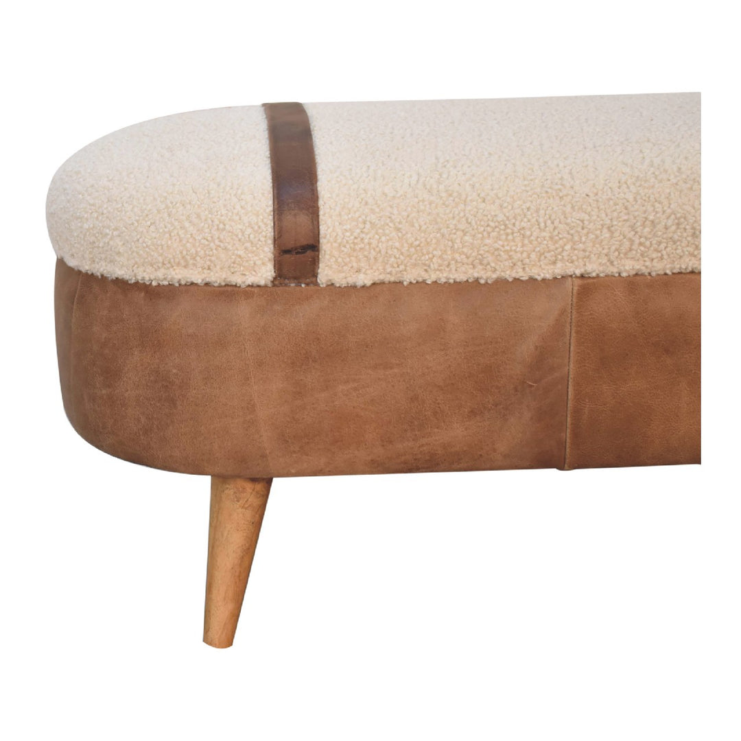 Tan Buffalo Boucle Nordic Bench Photo 4