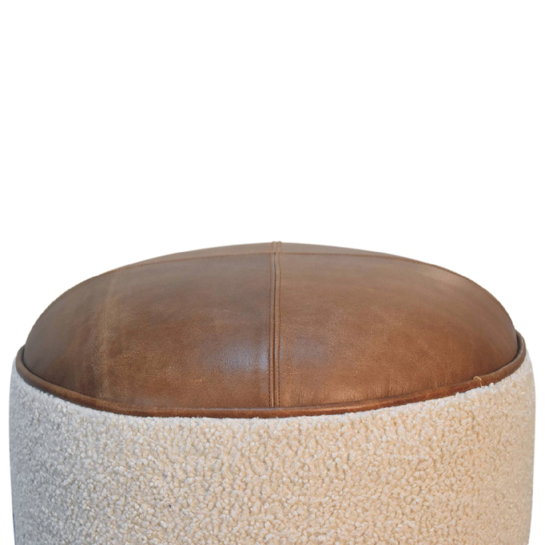 Cream Boucle Buffalo Footstool Photo 3