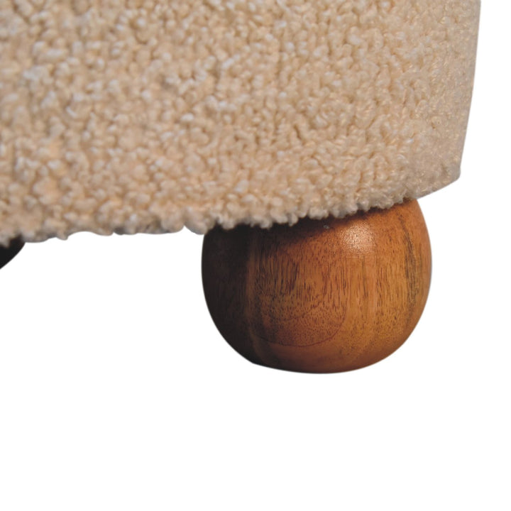 Cream Boucle Buffalo Footstool Photo 6