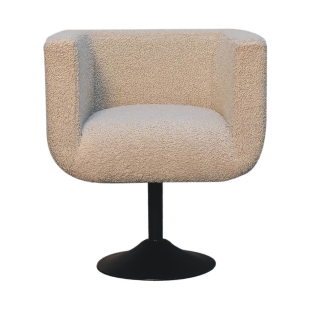 Cream Boucle Swivel Chair Photo 2