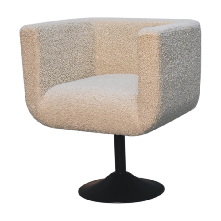 Cream Boucle Swivel Chair Photo 4