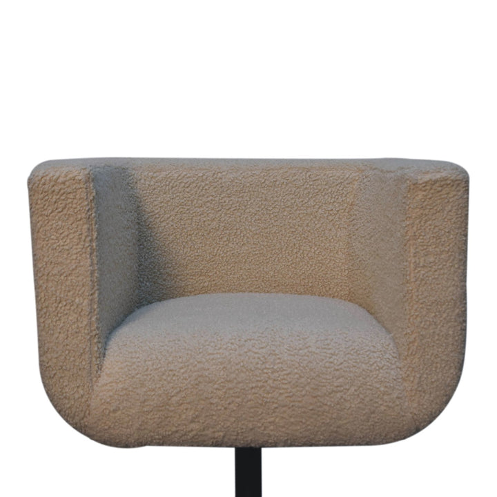 Cream Boucle Swivel Chair Photo 6