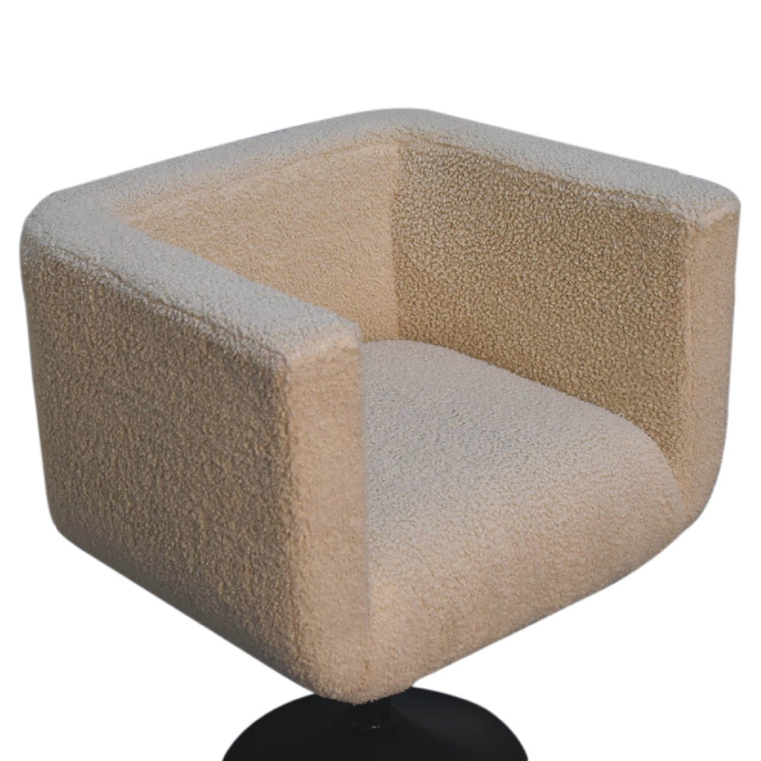 Cream Boucle Swivel Chair Photo 7