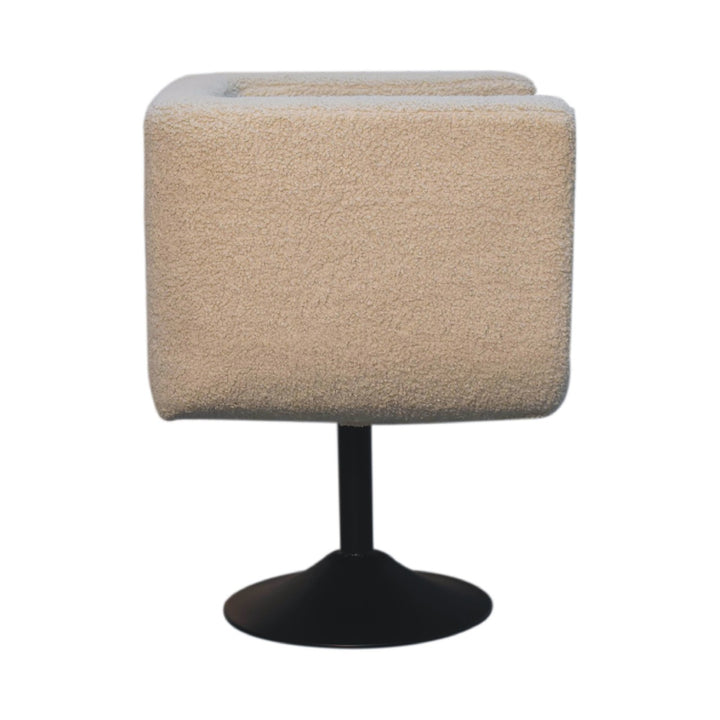 Cream Boucle Swivel Chair Photo 9