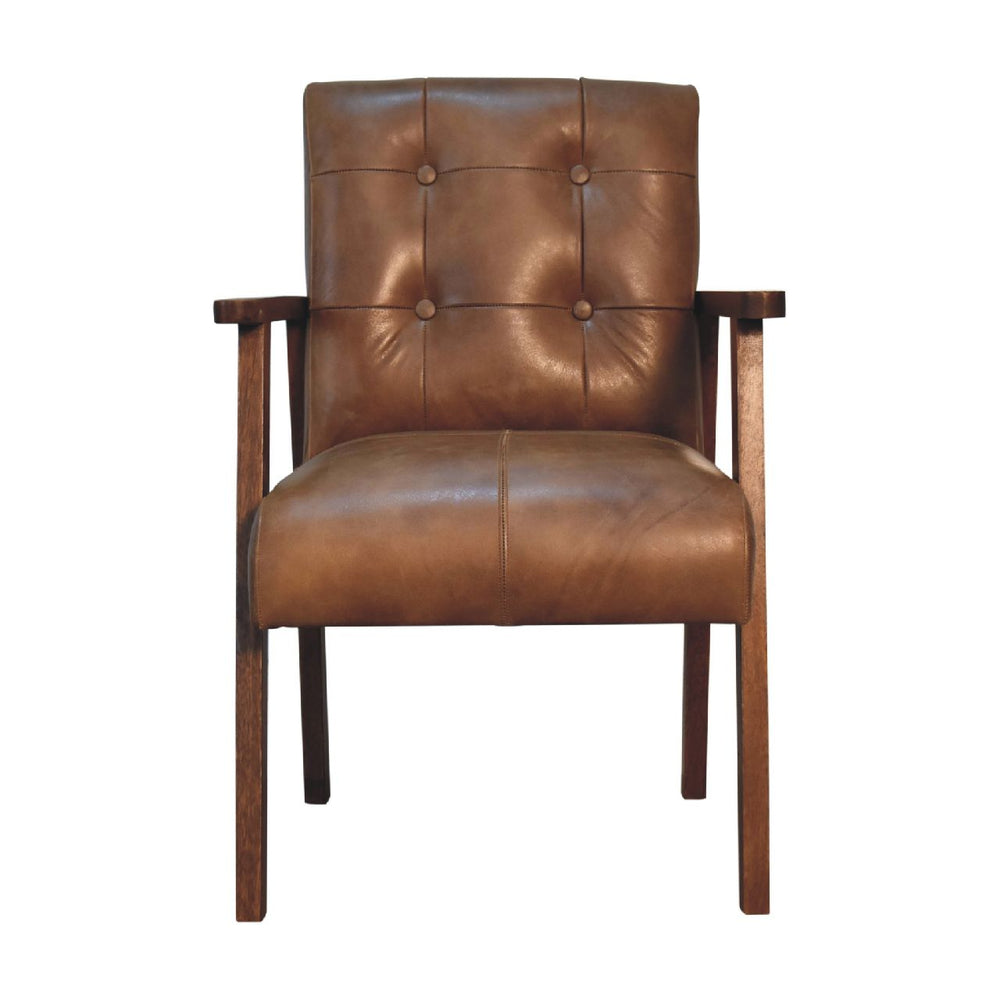 Brown Buffalo Leather Chair Photo 2