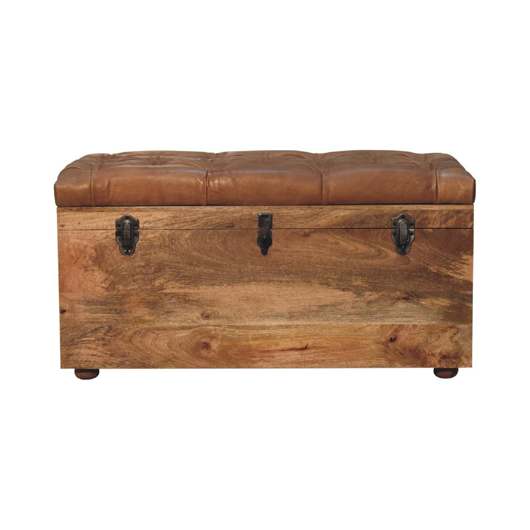 Buffalo Hide Oak-ish Storage Trunk Photo 2