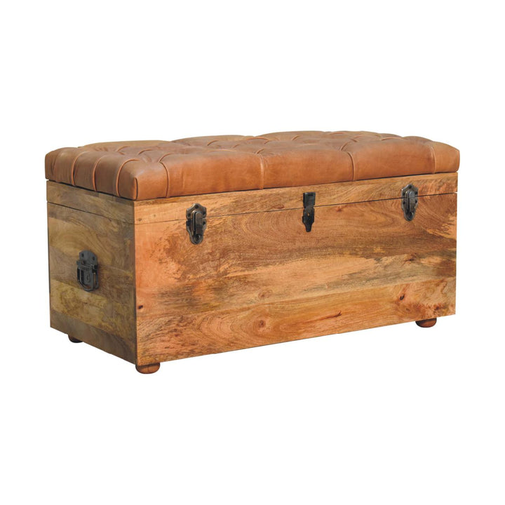 Buffalo Hide Oak-ish Storage Trunk Photo 4