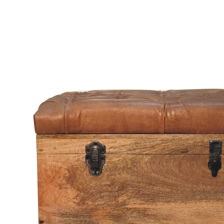 Buffalo Hide Oak-ish Storage Trunk Photo 5