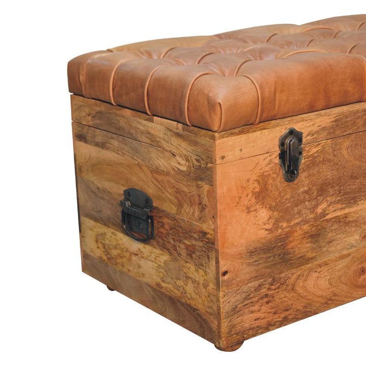 Buffalo Hide Oak-ish Storage Trunk Photo 7