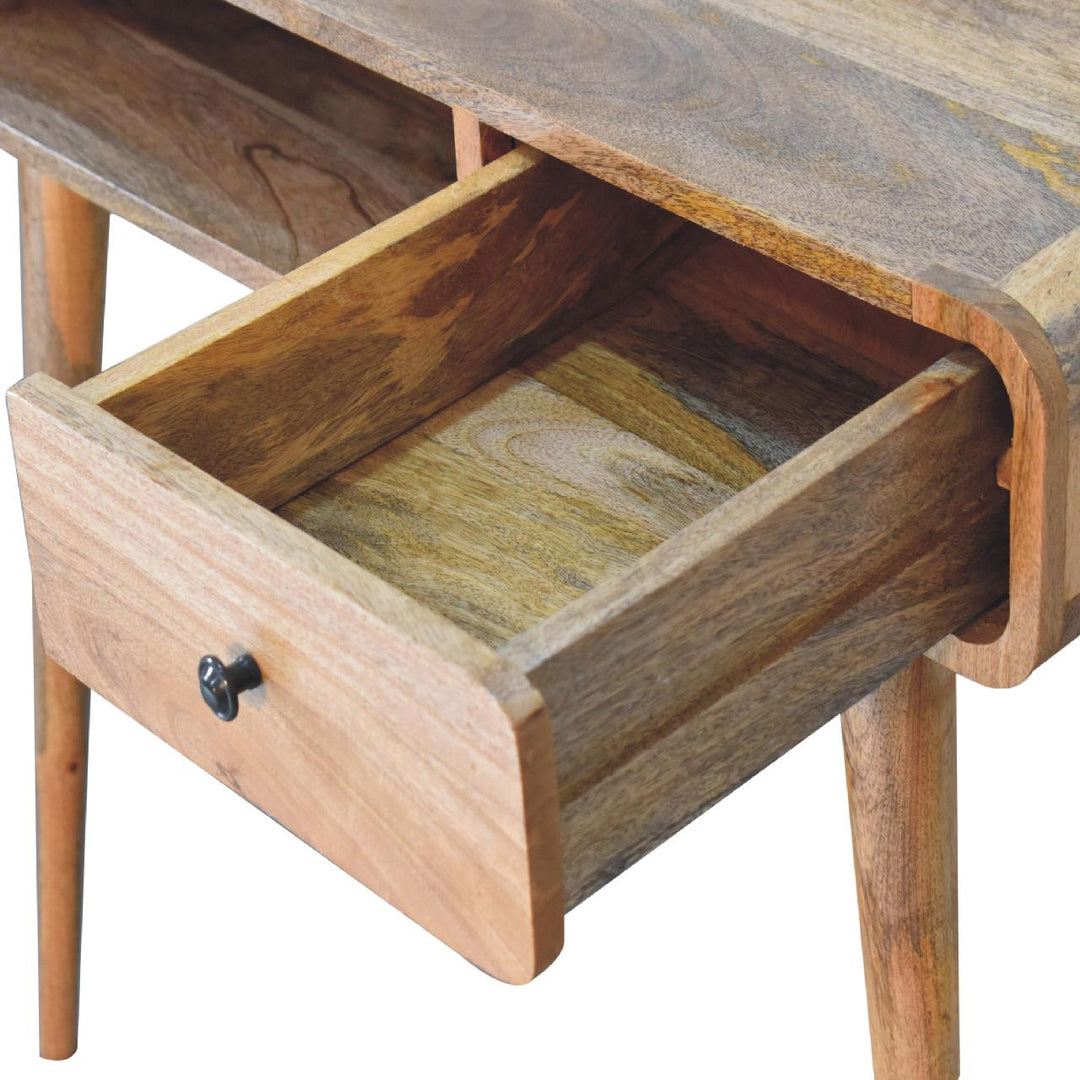 Curved Oak-ish Writing Desk Photo 6