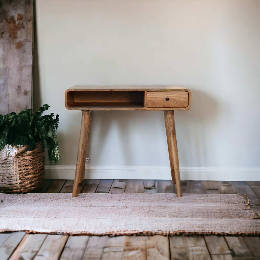 Curved Oak-ish Writing Desk Photo 10