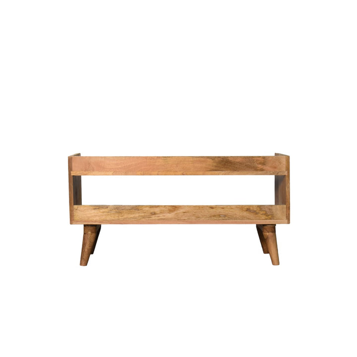 Oak-ish Nordic Storage Bench Photo 9