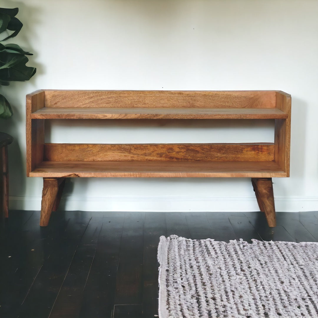 Oak-ish Nordic Storage Bench Photo 11