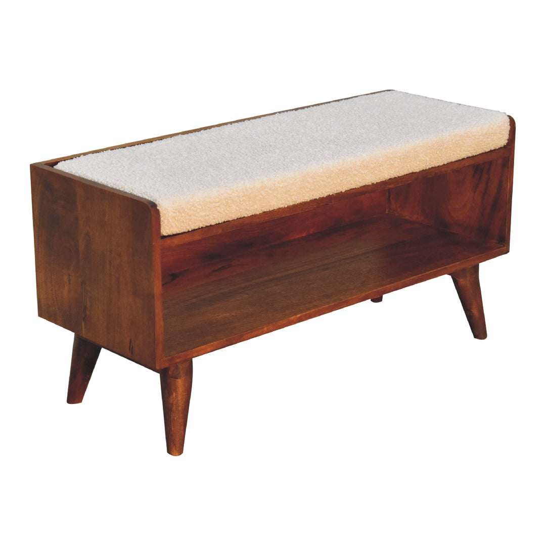 Boucle Nordic Storage Bench Photo 6