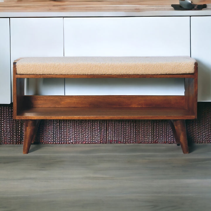 Boucle Nordic Storage Bench Photo 11