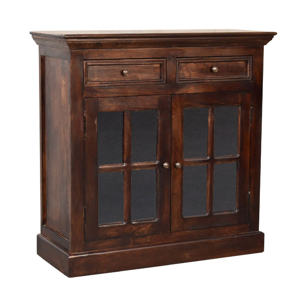 Light Walnut Cabinet with Glazed Doors Photo 4