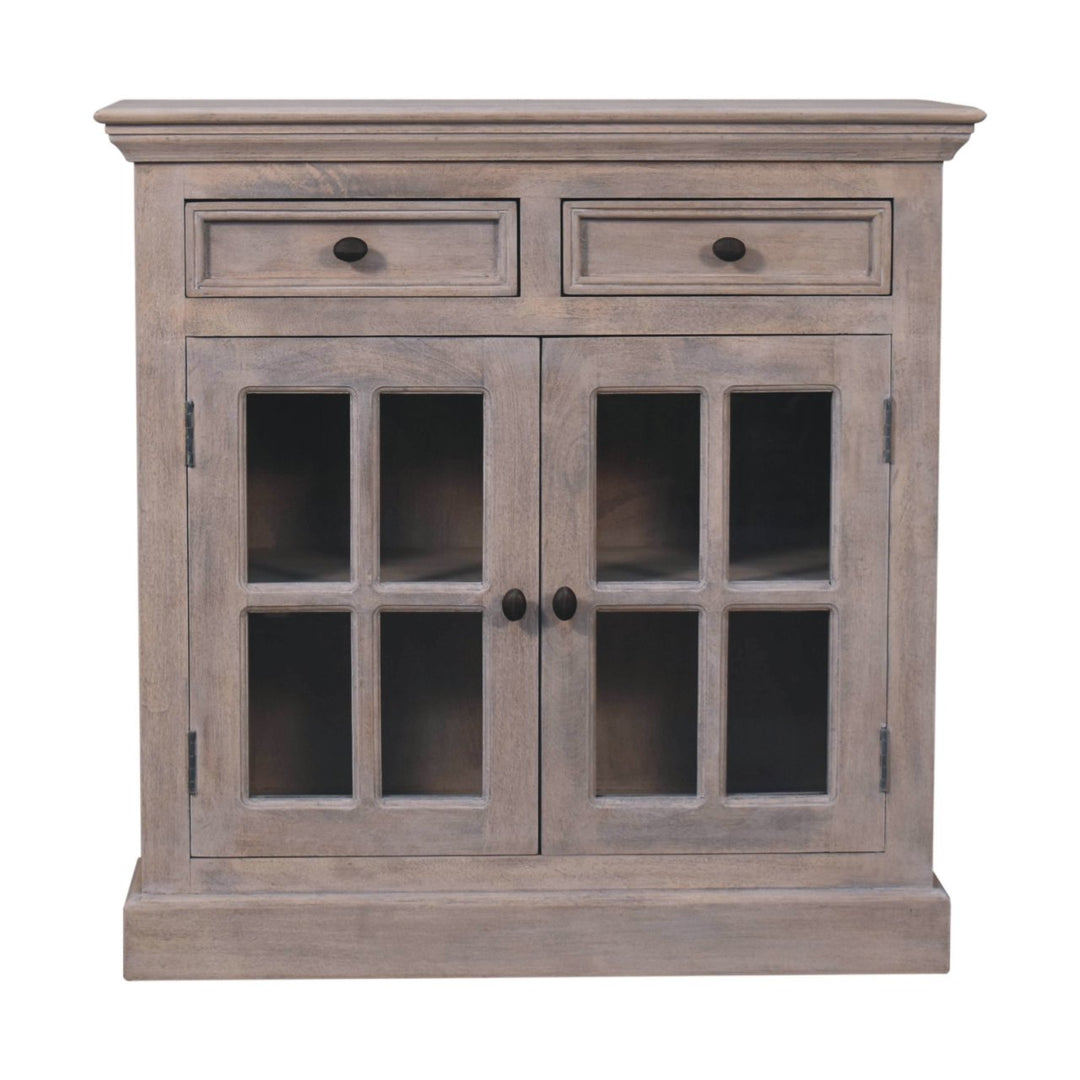 Stone Finish Cabinet with Glazed Doors Photo 2