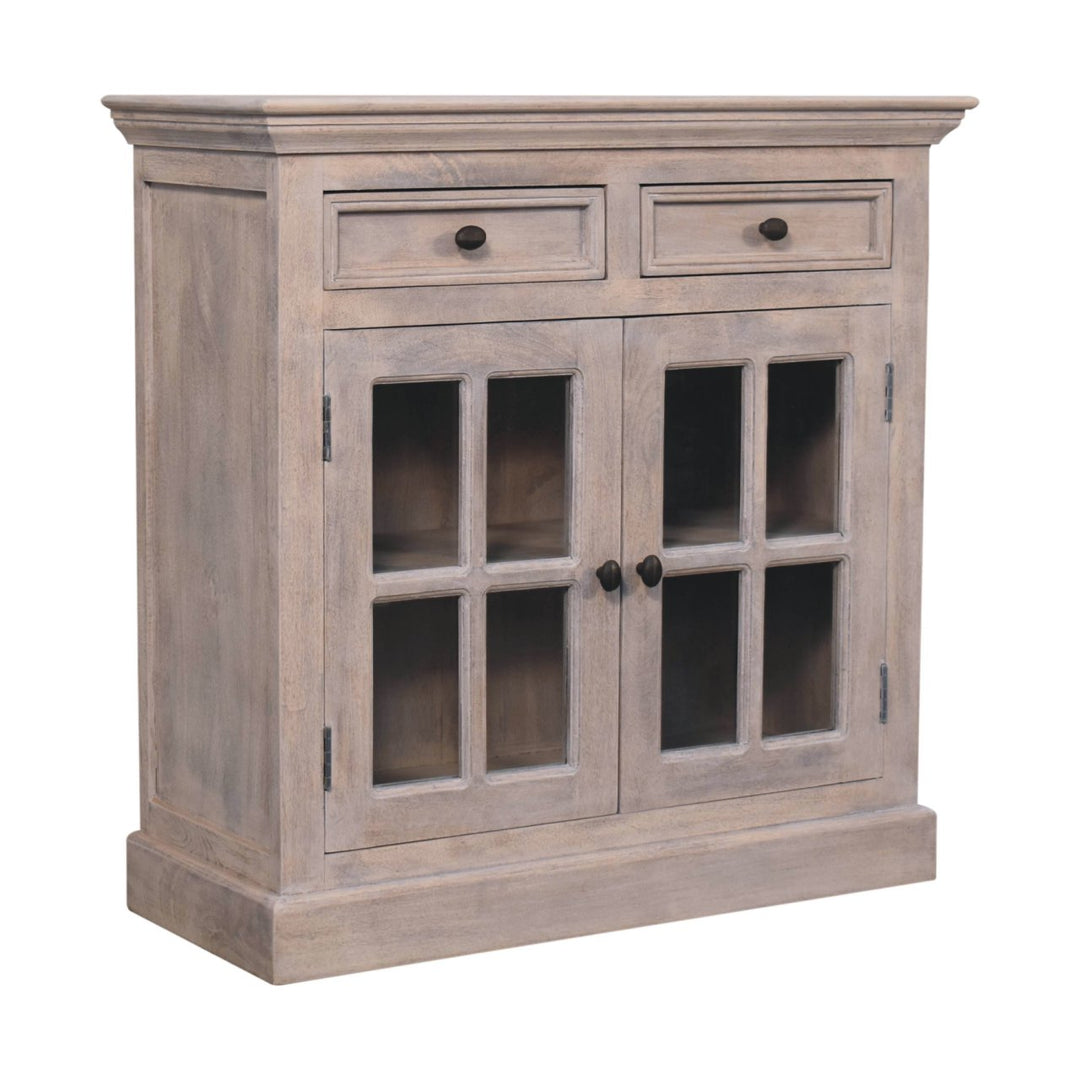 Stone Finish Cabinet with Glazed Doors Photo 4