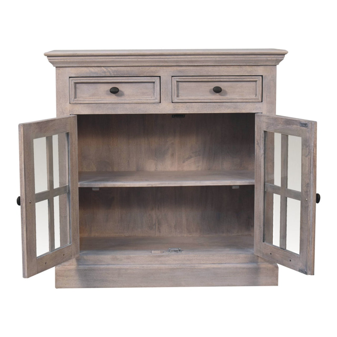 Stone Finish Cabinet with Glazed Doors Photo 9