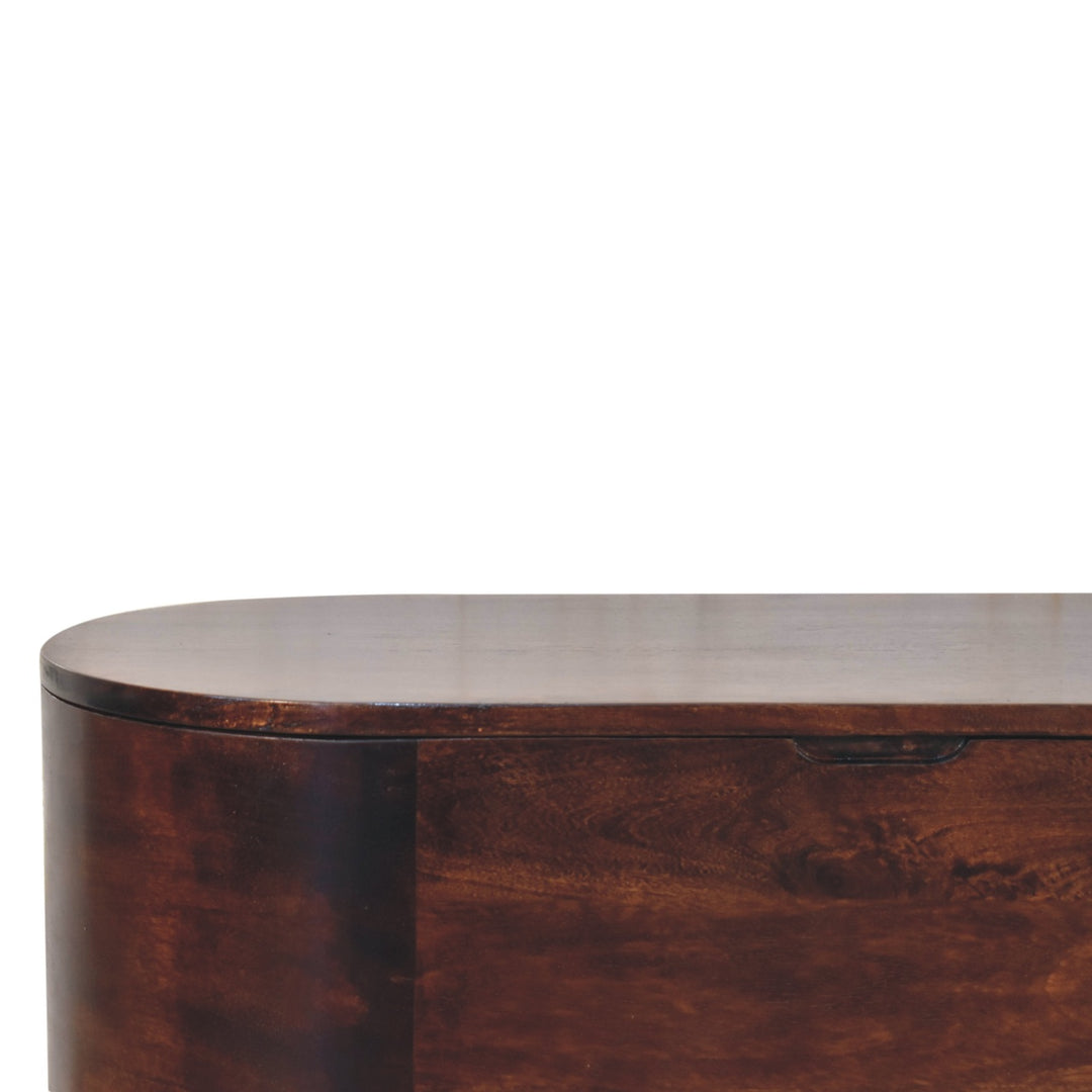 Light Walnut Rounded Lid-up Blanket Box Photo 5