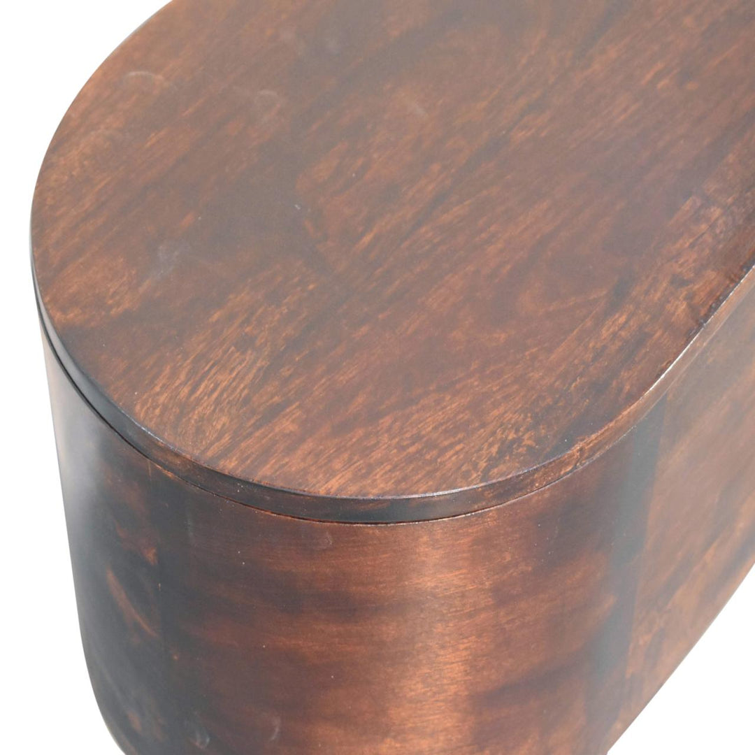 Light Walnut Rounded Lid-up Blanket Box Photo 6