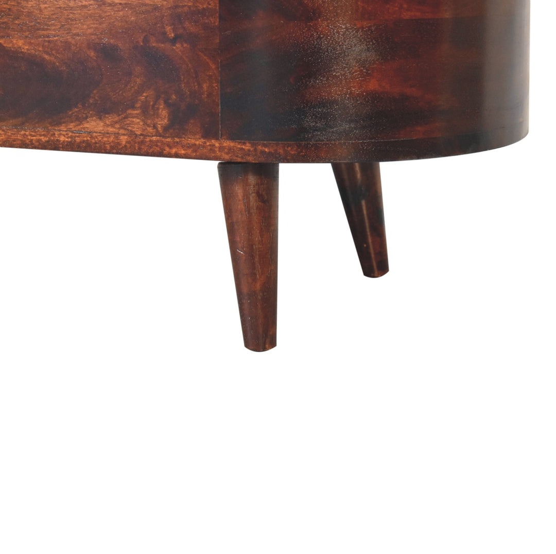 Light Walnut Rounded Lid-up Blanket Box Photo 9