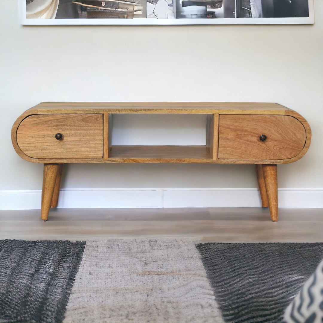 Oak-ish Circular TV Unit Photo 10