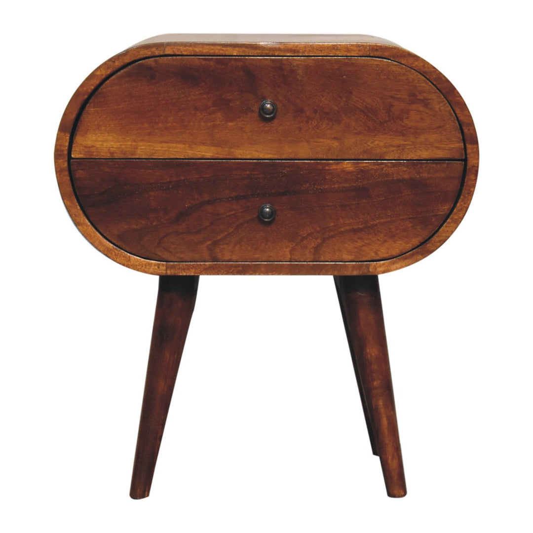 Large Chestnut Circular Bedside Photo 3