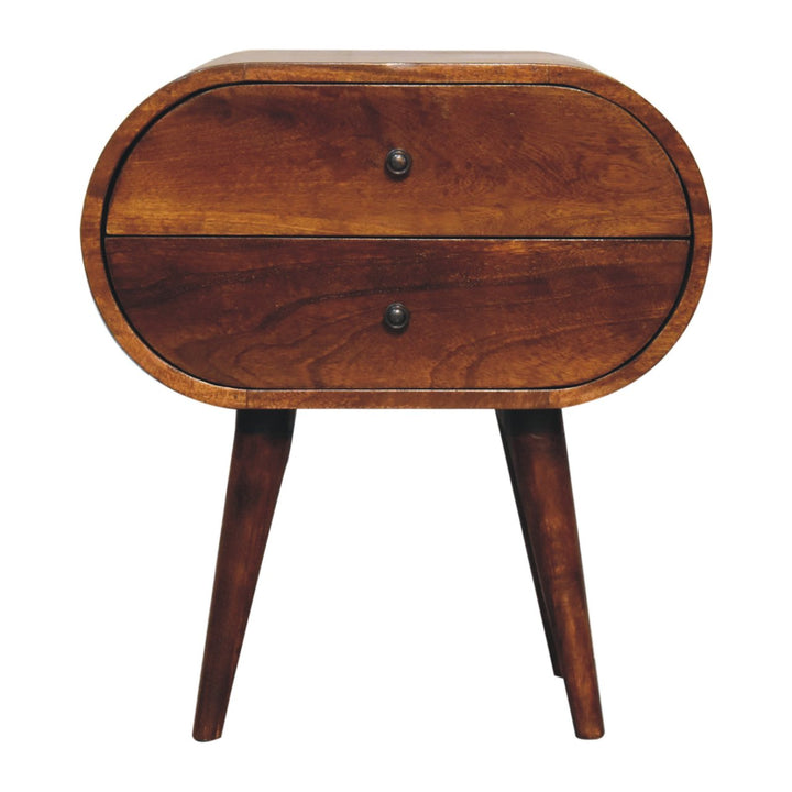 Large Chestnut Circular Bedside