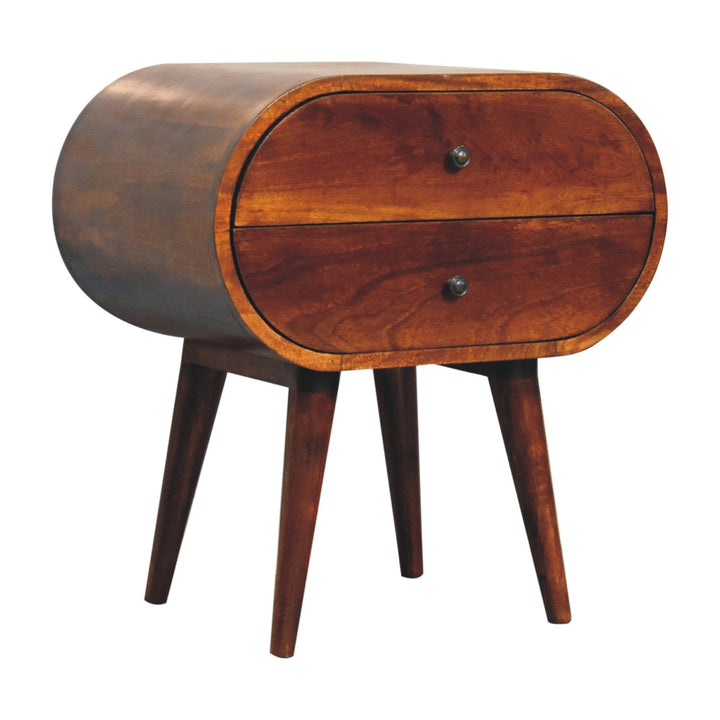 Large Chestnut Circular Bedside Photo 5