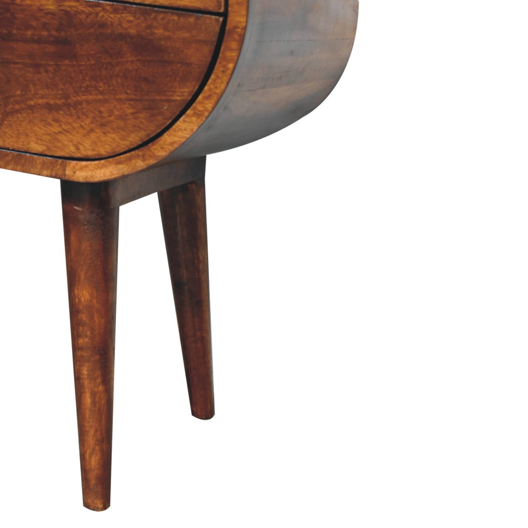 Large Chestnut Circular Bedside Photo 9