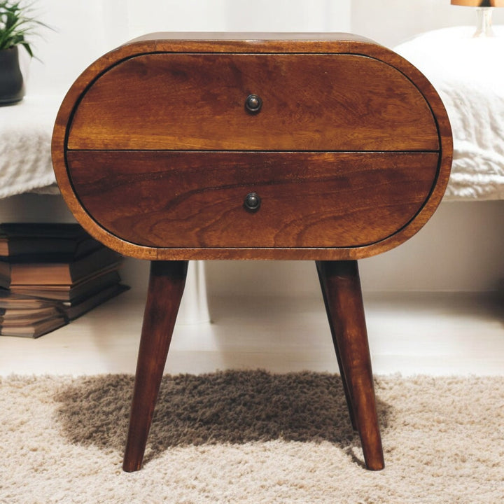 Large Chestnut Circular Bedside Photo 10