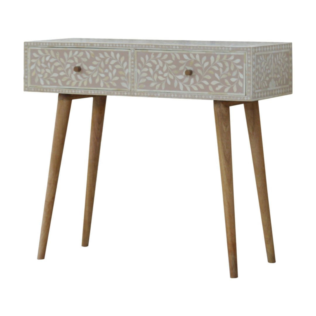 Taupe Floral Bone Console Photo 2