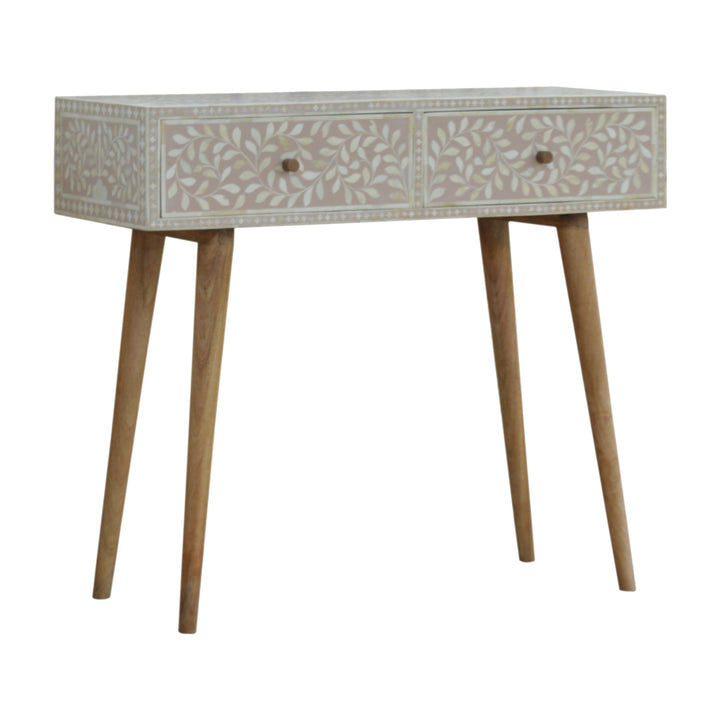 Taupe Floral Bone Console Photo 3