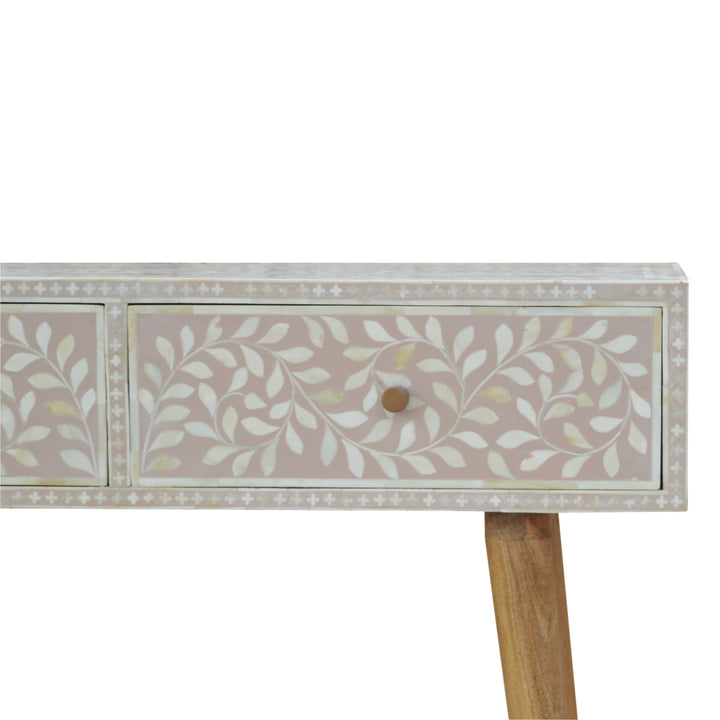 Taupe Floral Bone Console Photo 4