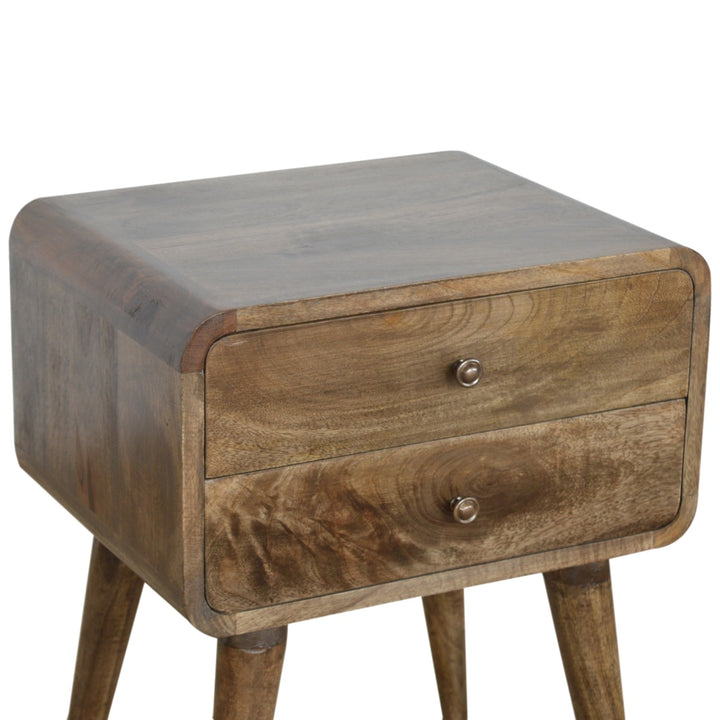 Curved Classic Grey Washed Nightstand Photo 5