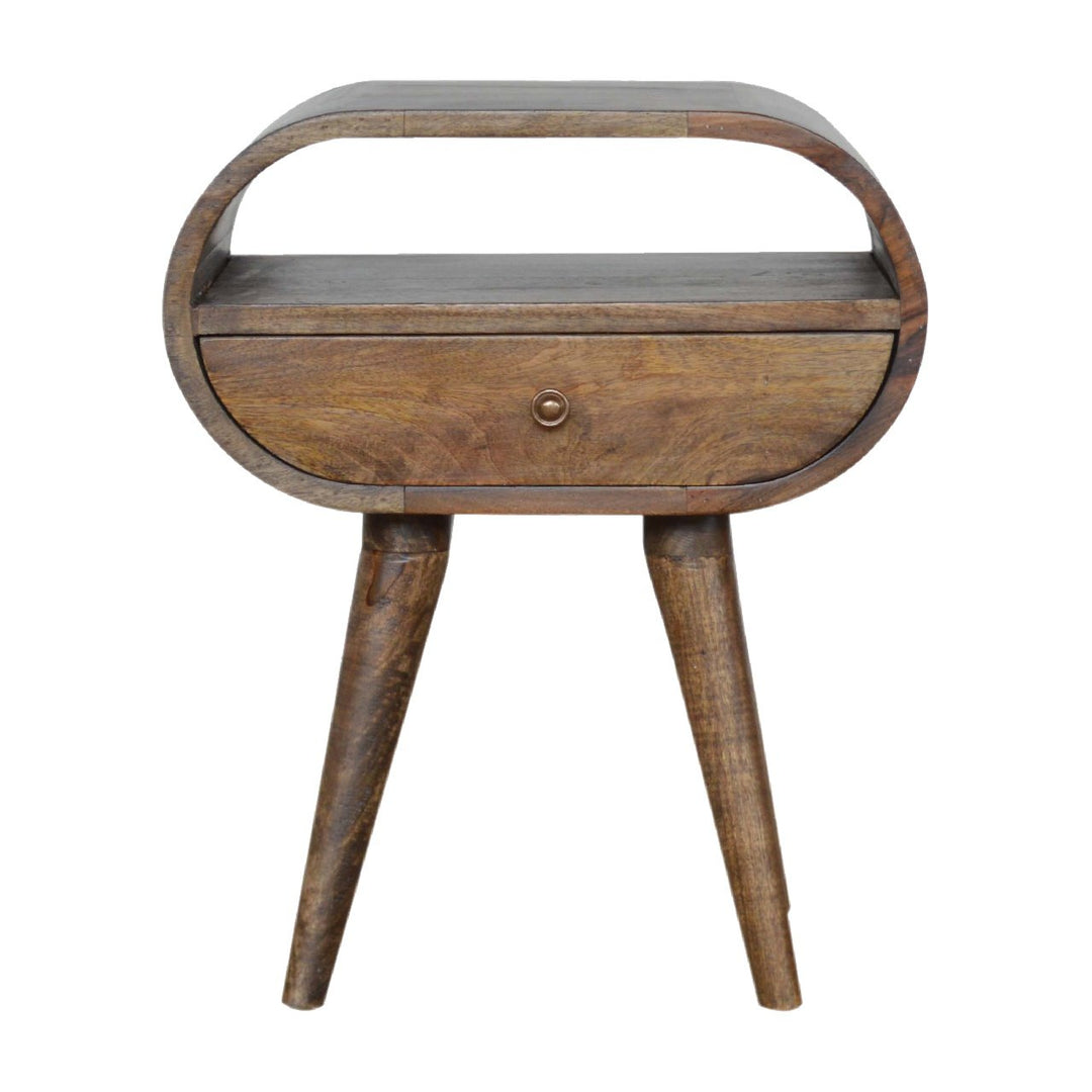 Grey Washed Circular Nightstand