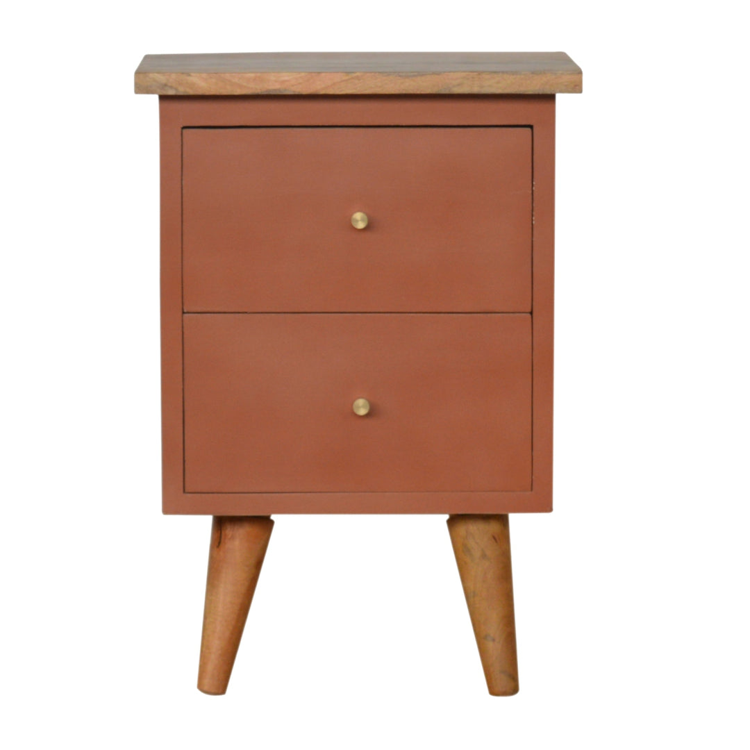 Brick Red Hand Painted Nightstand