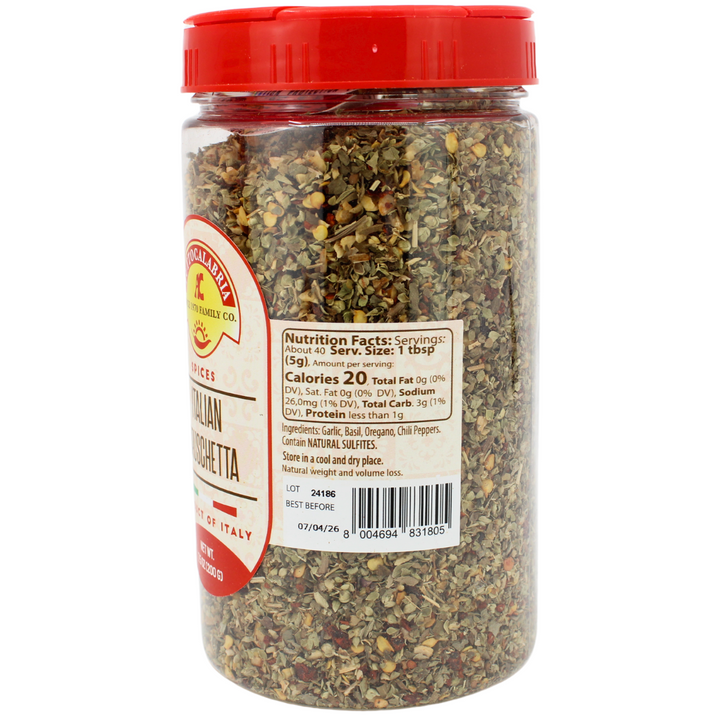 Tutto Calabria Italian Bruschetta Seasoning Spice Mix – 7.05 oz. (200g)
