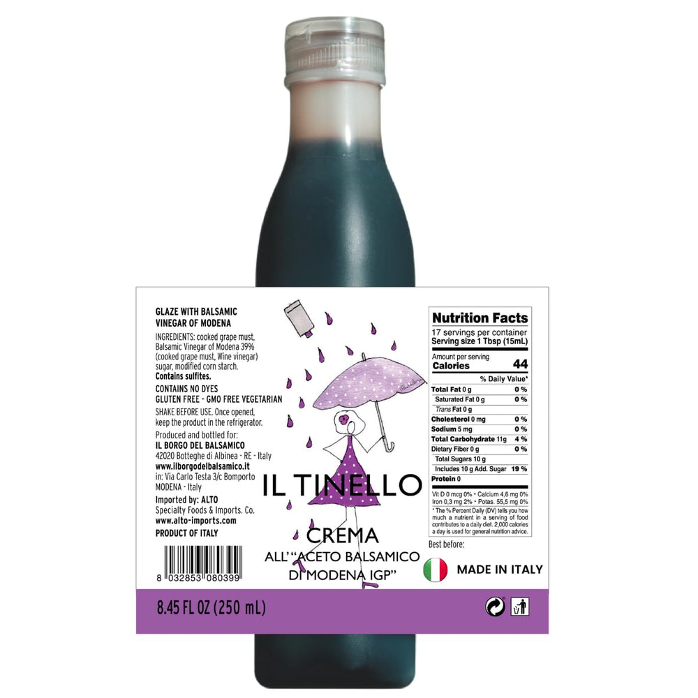 IL TINELLO, Glaze with Balsamic Vinegar of Modena IGP (8.45 fluid oz) 250ml