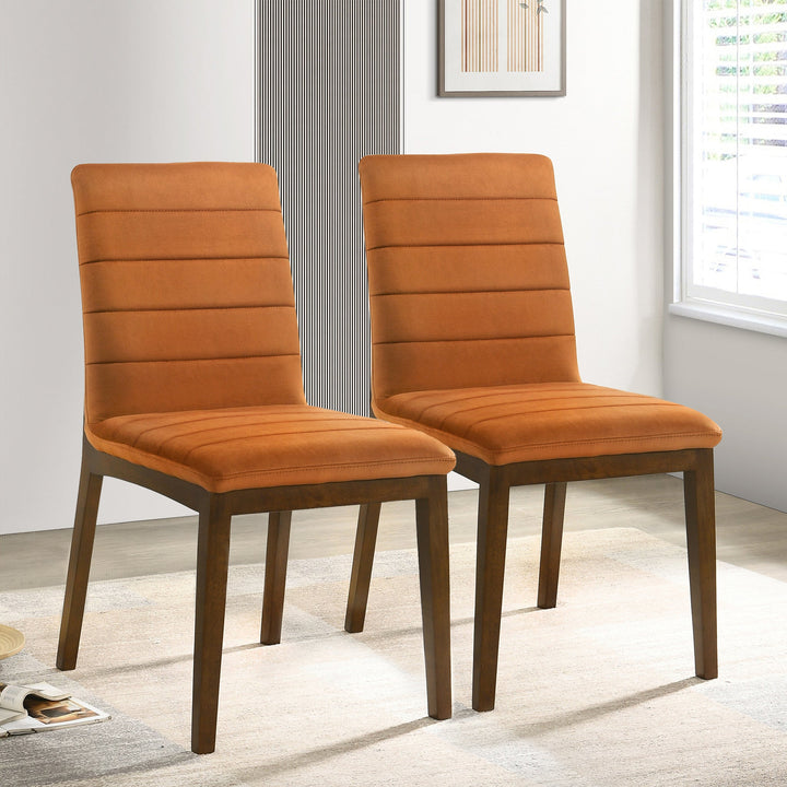 Ines Burnt Orange Velvet Dining Chair (Set Of 2) Right Angle