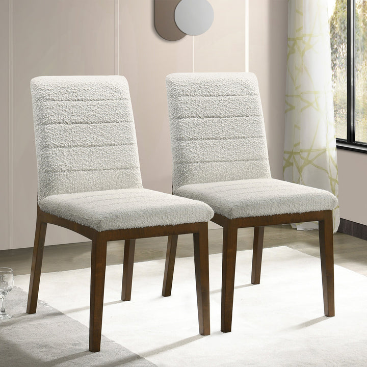 Ines White Boucle Dining Chair (Set Of 2) Pair