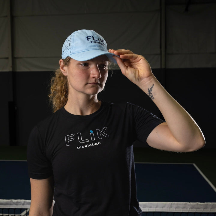 FLiK Pickleball Hat with Model.