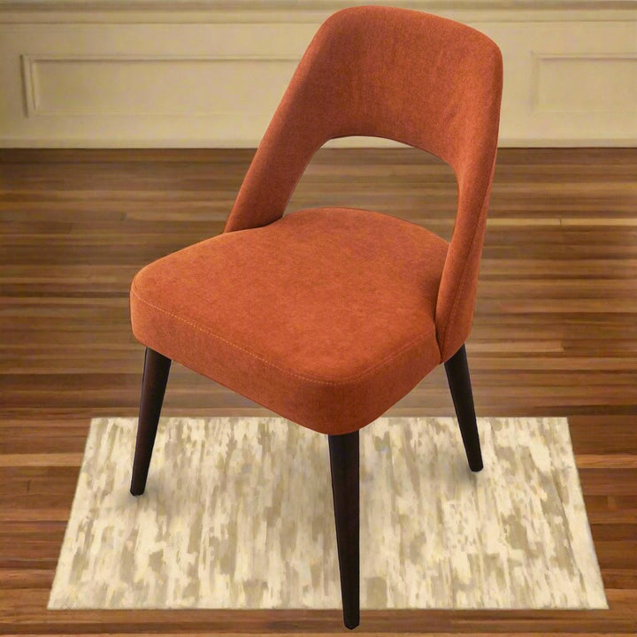 Juliana Mid Century Modern Burnt Orange Fabric Dining Chair (Set Of 2) Closeup