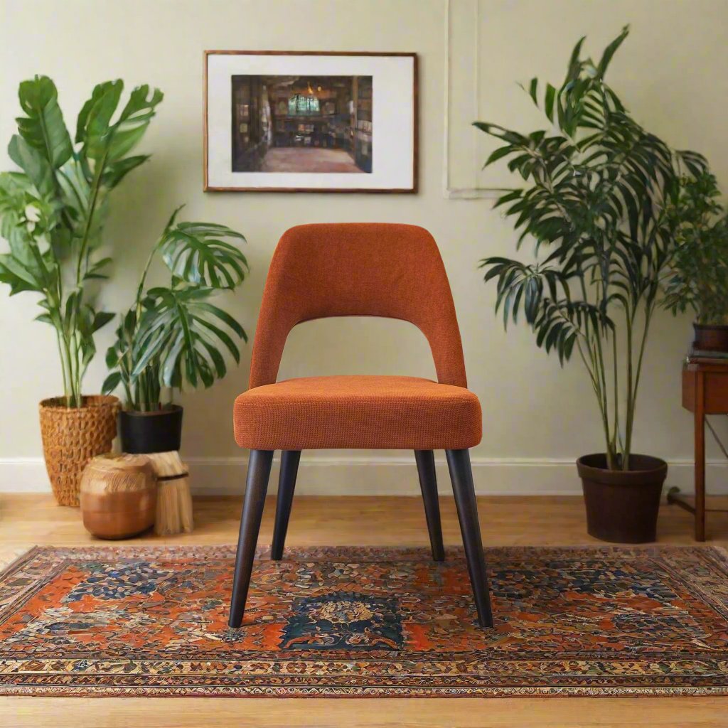 Juliana Mid Century Modern Burnt Orange Fabric Dining Chair (Set Of 2) Front