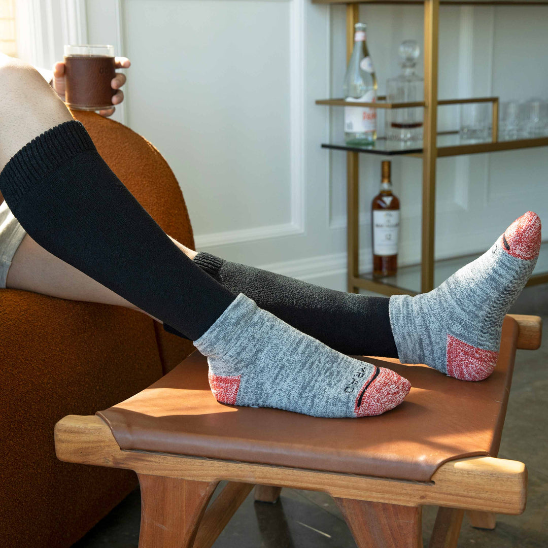Cozy Grip Compression Slipper Socks - Black