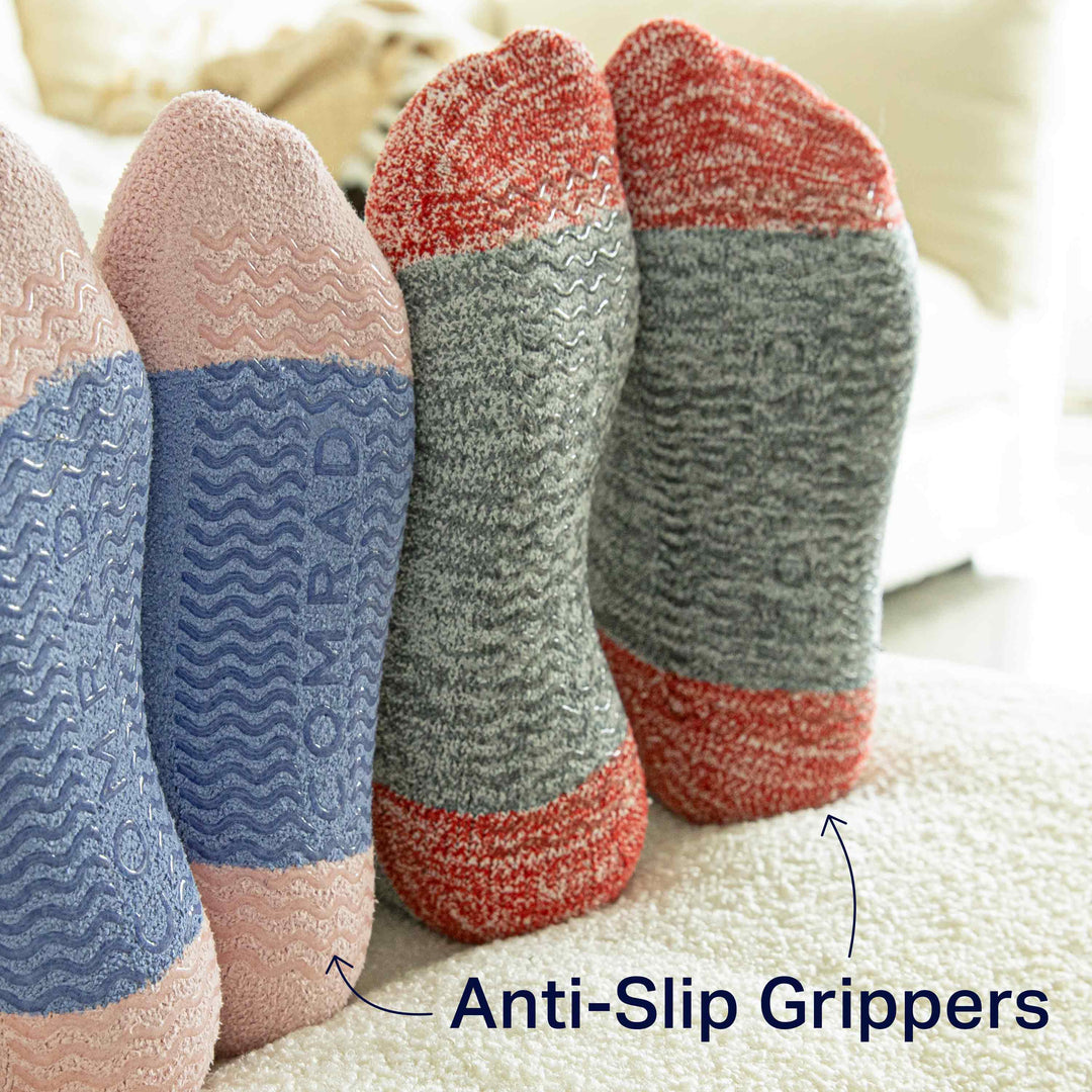 Cozy Grip Compression Slipper Socks - Black