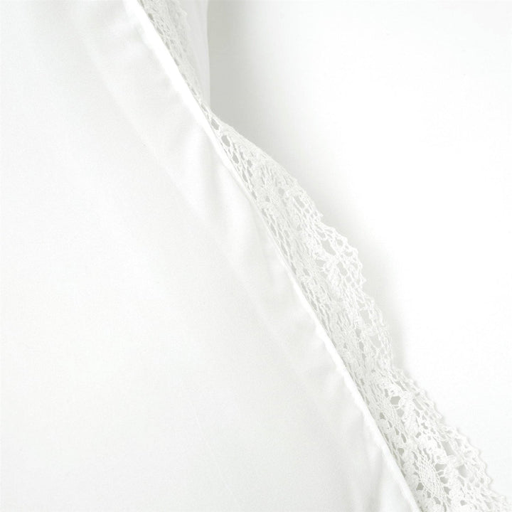 King Size White 5-Piece Lightweight Polyester Comforter Set with Lace Trim