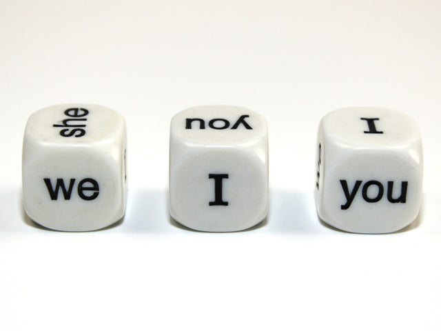 16mm d6, English Pronoun White/black I He She We You It (per die)